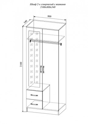 Шкаф двухстворчатый Софи СШК 800.3 в Боготоле - bogotol.mebelnovo.ru | фото